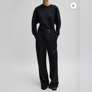 Tibi Silk Terry Pleated Pull On Pant